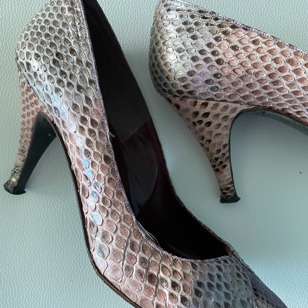 snakeskin pumps